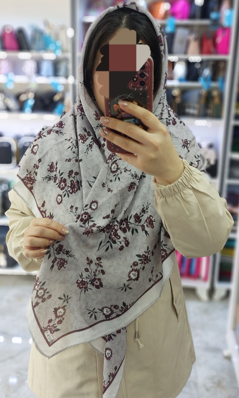 روسری نخی چری زرشکی قواره ۱۳۰