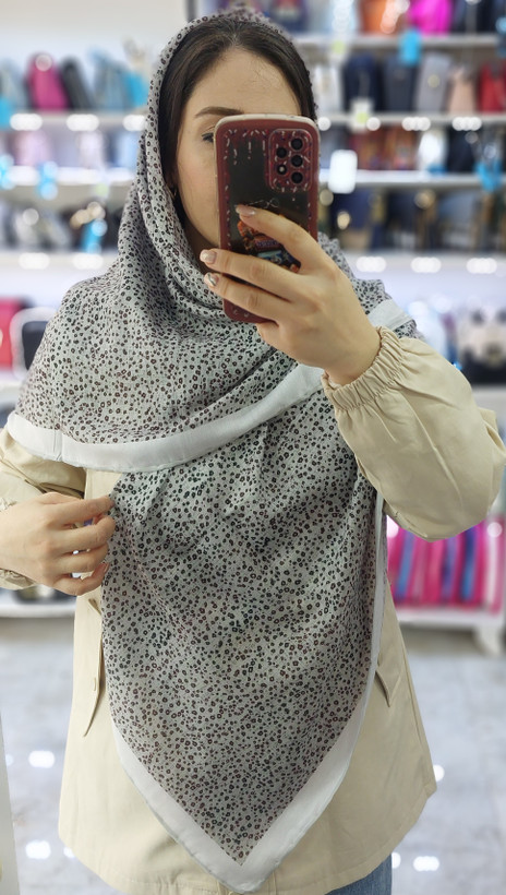 روسری نخی چری زرشکی قواره ۱۳۰