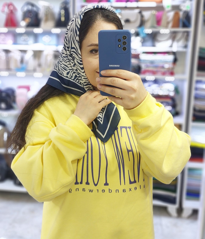 مینی اسکارف نخی پک سورمه ای
