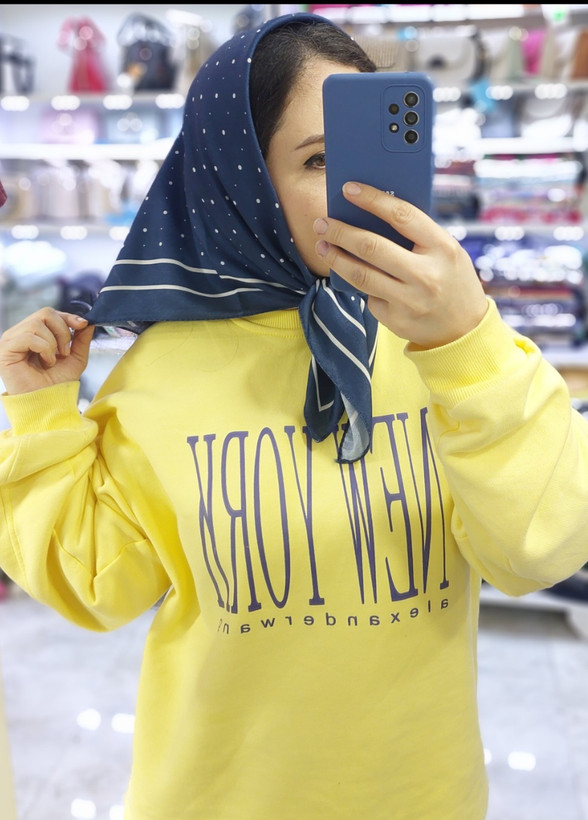 مینی اسکارف نخی پک سورمه ای