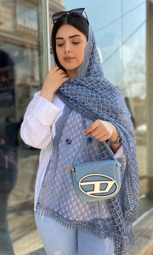 شال وارداتی تمام تور دور یکطرف موجی یکطرف اشکی