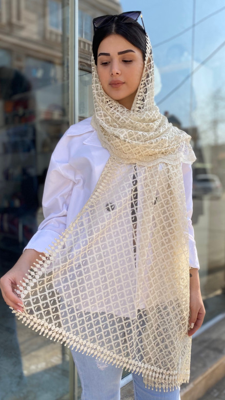 شال وارداتی تمام تور دور یکطرف موجی یکطرف اشکی