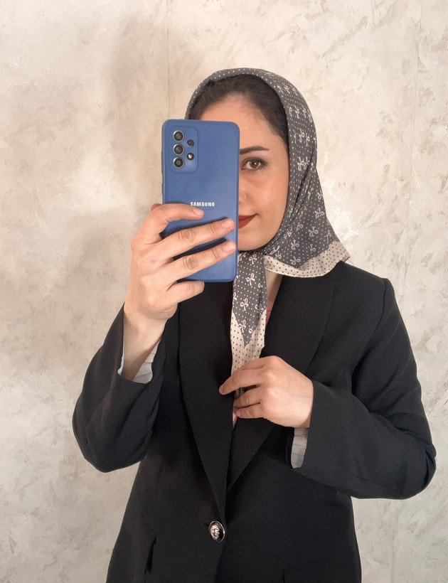 مینی اسکارف نخی طرح پاپیون قواره ۷۰