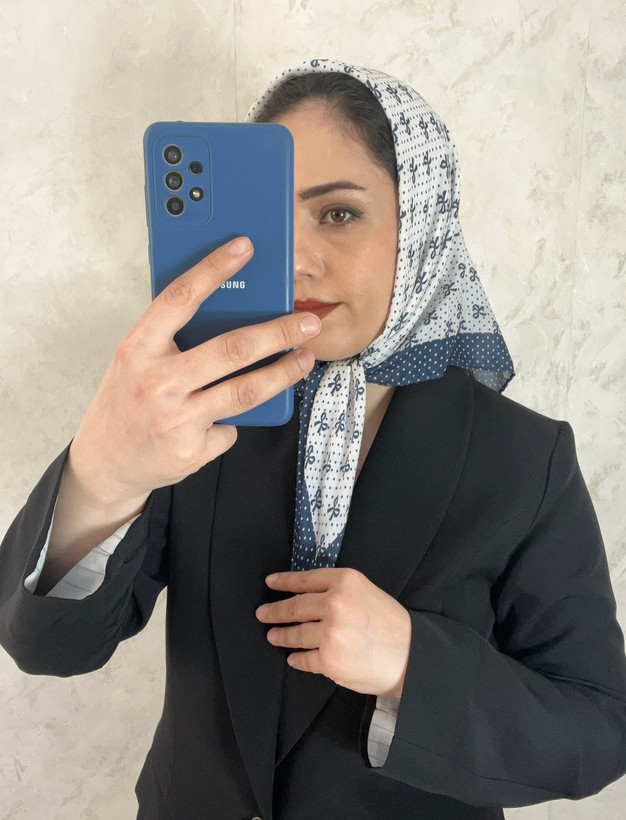 مینی اسکارف نخی طرح پاپیون قواره ۷۰