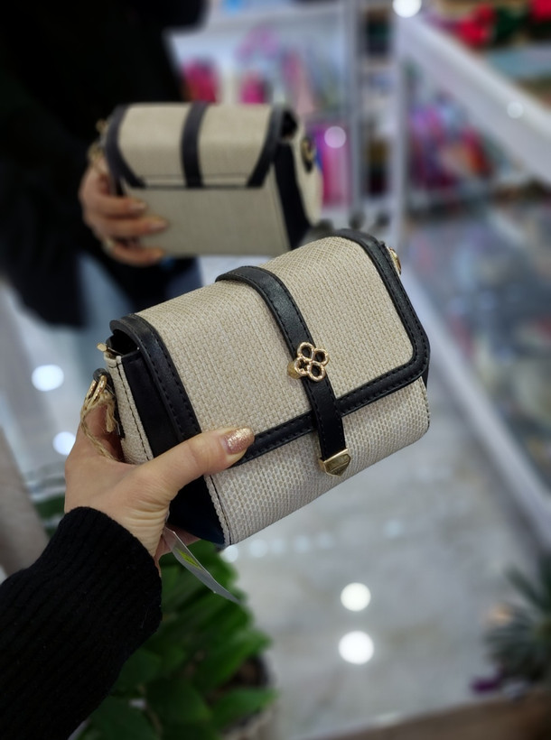 کیف ترکیبی کنفی و چرمی