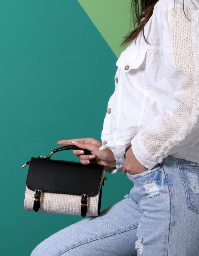 کیف ترکیبی کنفی چرمی دستی