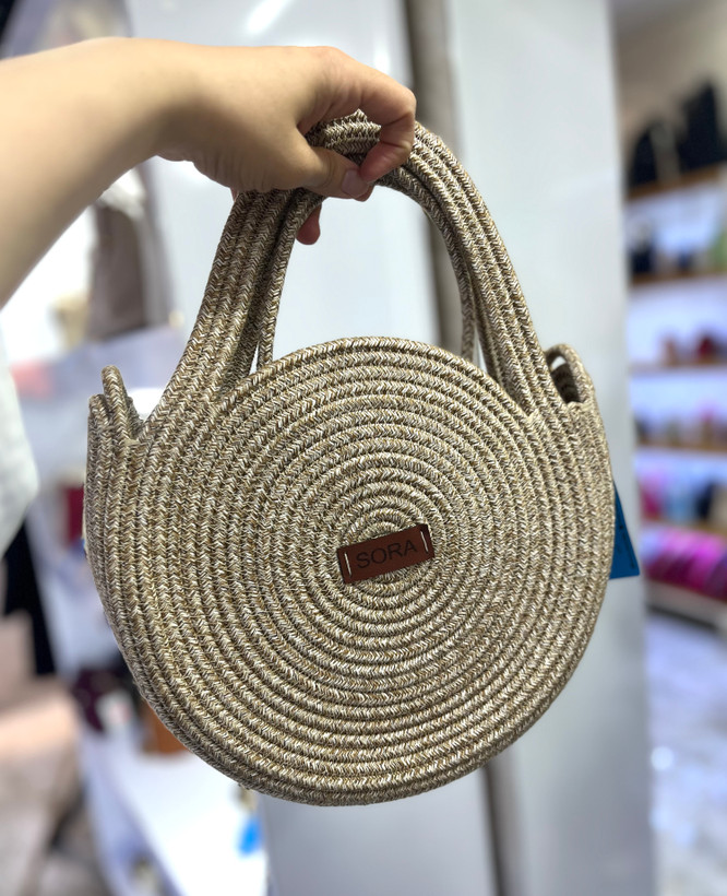 کیف گرد قیطانی سایز بزرگ دو دسته