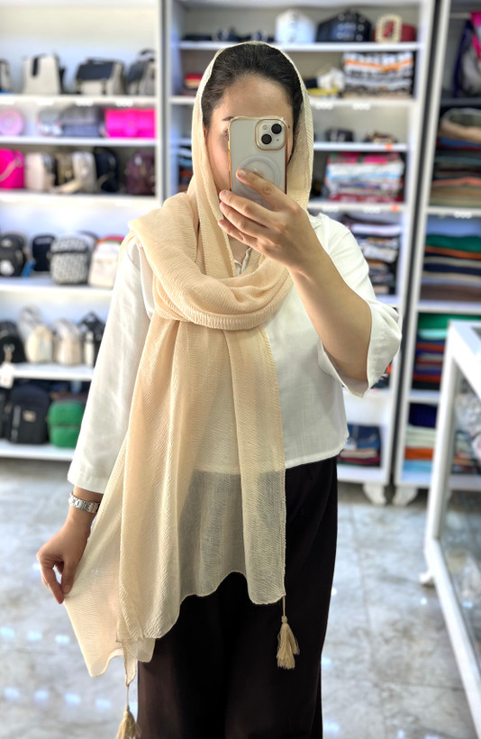 شال پلیسه تابستونی نخ پنبه