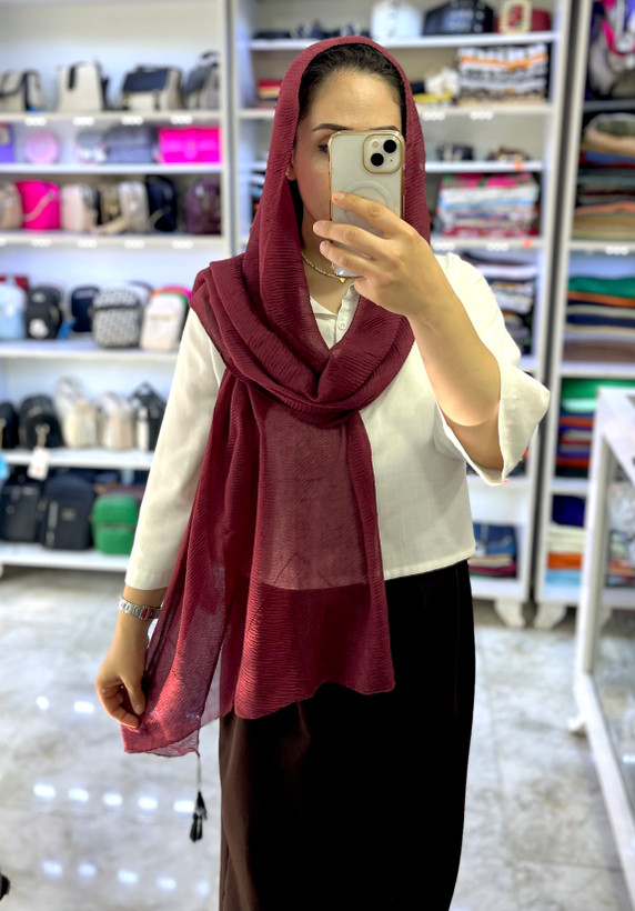 شال پلیسه تابستونی نخ پنبه