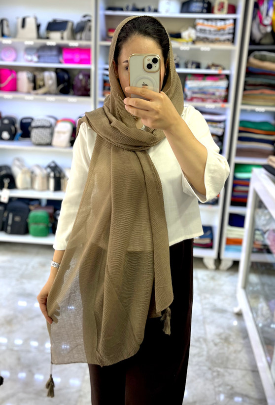 شال پلیسه تابستونی نخ پنبه