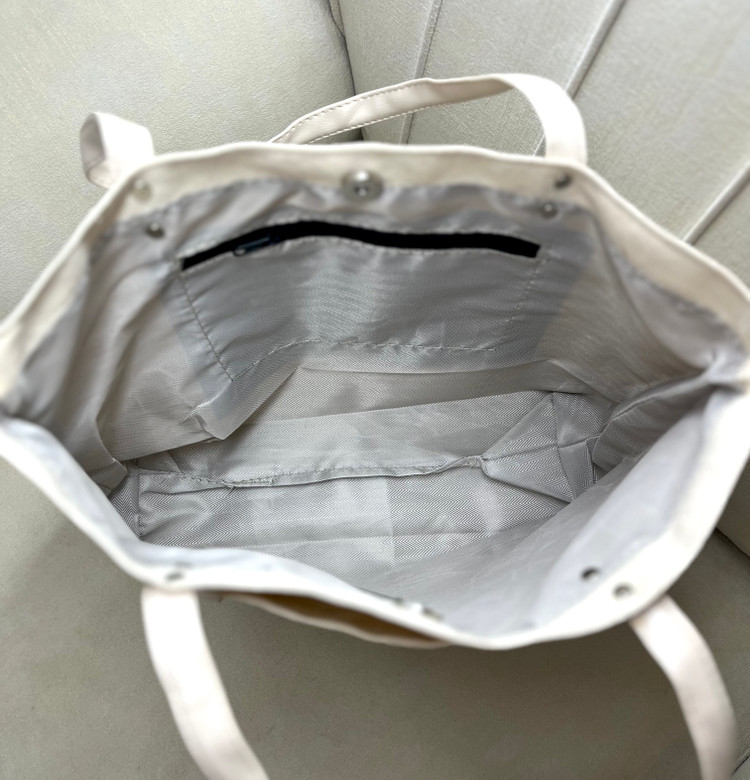 کیف پارچه ای لینن با دسته چرمی